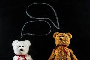 Teddybär mit Tafel, Hintergrund foto