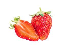 Erdbeerfrucht auf weißem Hintergrund foto