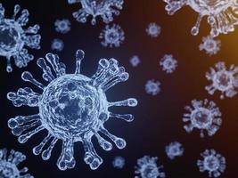 coronavirus covid-19, coronavirus 2019-ncov neuartiges coronavirus-konzept, das für den sars-cov-2-ausbruch verantwortlich ist. Mikroskop-Virus aus nächster Nähe. 3D-Rendering.