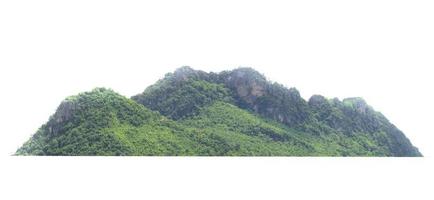 Bergfelsen mit Wald in Thailand isolieren auf weißem Hintergrund foto