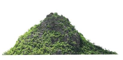 Bergfelsen mit Wald in Thailand isolieren auf weißem Hintergrund foto