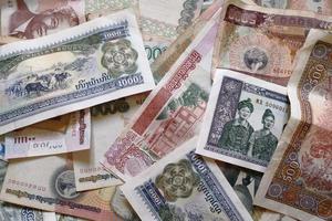laos kip banknoten hintergrund. Geld Hintergrund. Laos-Währung, Kip. mustertextur und hintergrund von laos kip geld, währungsbanknoten, die zum umtausch bereit sind, und geschäftsinvestitionen. foto