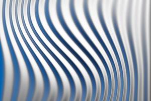 3D-Darstellung eines Stereostreifens in verschiedenen Farben. geometrische Streifen ähnlich wie Wellen. abstraktes graues leuchtendes kreuzungslinienmuster foto