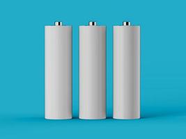 Batterie der Größe AA isoliert auf weißem Hintergrund leere wiederaufladbare Batterie AA oder AAA Größe 3D-Darstellung foto