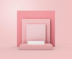 minimale rosa Bühnenszene, minimaler rosa Hintergrund 3D-Rendering abstrakt für Produkt rosa Pastell. Bühne 3d für Produkt im Hintergrundstudio foto