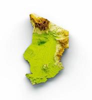 tschad-karte schattierte relieffarbe höhenkarte auf dem weißen isolierten hintergrund 3d-illustration foto