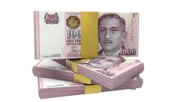 Singapur-Dollar-Währung 3D-Rendering foto