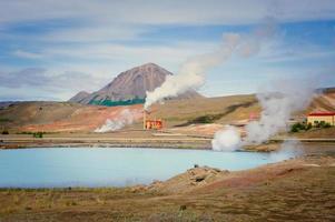berühmte isländische geothermische Stätte hverir hveravellyr und Schlammtöpfe foto