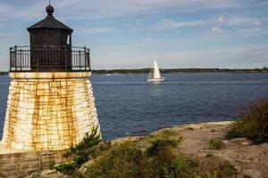 Castle Hill Leuchtturm in Newport Rhode Island foto