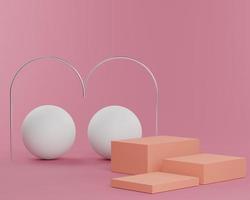 3D abstrakte minimalistische geometrische Formen. glänzendes Luxuspodium für Ihr Design im Trend. modenschaubühne, sockel, shopfront mit buntem thema. foto