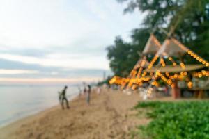 abstrakte Unschärfe Strandcafé-Restaurant für den Hintergrund foto