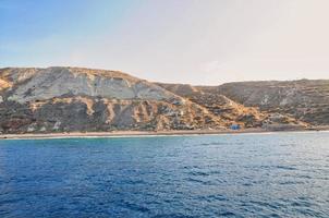 die insel thirassia bei santorini, griechenland foto