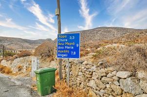 Etiketten auf der griechischen Insel Folegandros foto