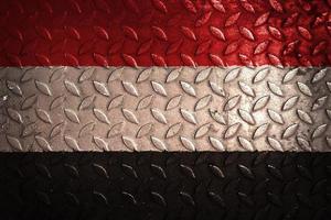 Jemen Flagge Metall Textur Statistik foto