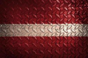 Lettland Flagge Metall Textur Statistik foto