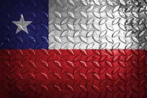 Chile Flagge Metall Textur Statistik foto