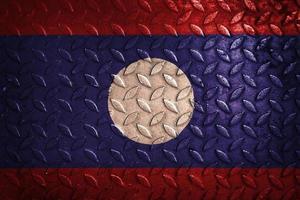 Laos-Flaggenmetallbeschaffenheitsstatistik foto