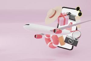 lieferung nach hause vom online-shopping in 3d-illustrationsrendering foto