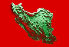 iran topografische karte 3d realistische iran karte farbe textur und flüsse 3d illustration foto