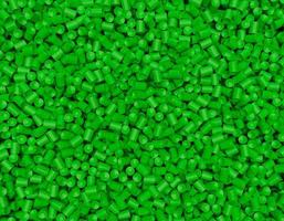 pvc kunststoff granulat hintergrund polymer grün kunststoff perlen harz polymer palette kunststoff harz 3d illustration foto