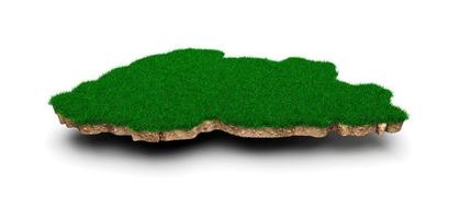 bhutan karte boden land geologie querschnitt mit grünem gras und felsen bodentextur 3d illustration foto