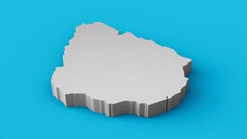 uruguay 3d-karte geographie kartographie und topologie meerblaue oberfläche 3d illustration foto