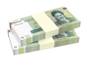 iranische Rials Rechnungen lokalisiert auf weißem Hintergrund.