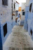 Straße in Chefchaouen, Marokko foto