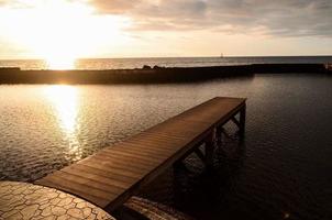 Sonnenaufgang am Pier foto