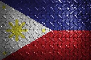 philippinische Flagge Metall Textur Statistik foto