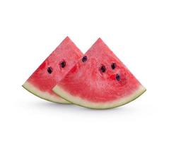in Scheiben geschnittene Wassermelone isoliert auf weißem Hintergrund foto