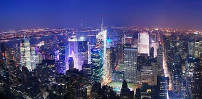 Luftaufnahme der Skyline von New York City Manhattan Times Square foto