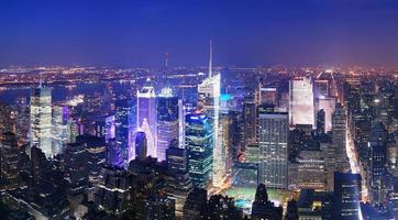 Luftaufnahme der Skyline von New York City Manhattan Times Square foto