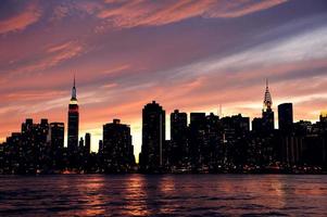 New York City Manhattan Sonnenuntergang Panorama foto