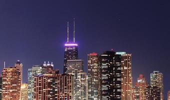 Chicago Skyline in der Abenddämmerung foto