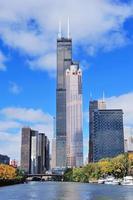 Skyline der Innenstadt von Chicago foto