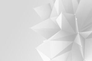 geometrischer hintergrund. weißes Dreieck polygonale Form. ein dekoratives scharfes Objekt für Tapeten, Cover, Banner, Poster und Präsentationen. abstrakte 3D-Darstellung foto