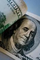 Detail von Benjamin Franklin auf 100-Dollar-Schein foto