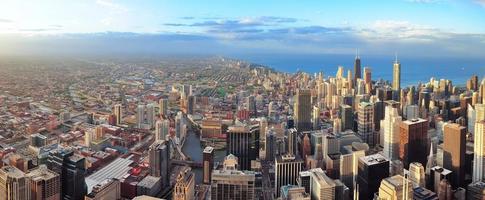 Chicago Skyline bei Sonnenuntergang foto