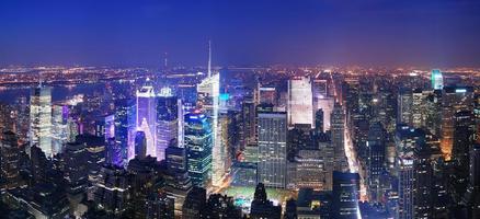 Luftaufnahme der Skyline von New York City Manhattan Times Square foto