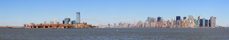 Skyline-Panorama von New Jersey und New York City Manhattan foto