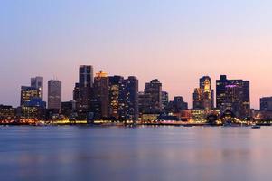 Bostoner Stadtbild in der Abenddämmerung foto