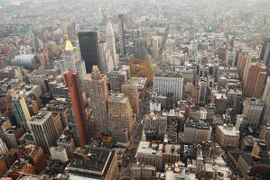 Luftaufnahme der Skyline von New York City, Manhattan foto