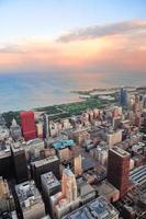 Chicago Skyline bei Sonnenuntergang foto