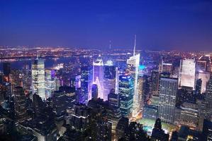 Luftaufnahme der Skyline von New York City Manhattan Times Square foto