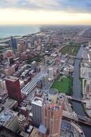 Chicago Skyline bei Sonnenuntergang foto