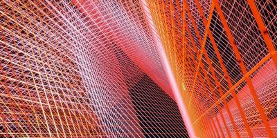 Laserlinie mehrfarbiges Raster leuchtet 3D-Darstellung rot und blau foto