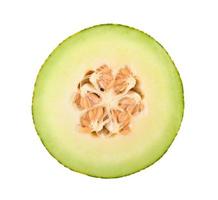 Cantaloupe-Melone isoliert auf weißem Hintergrund foto