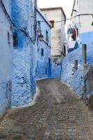 Straße in Chefchaouen, Marokko foto