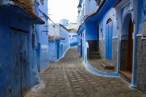 Straße in Chefchaouen, Marokko foto